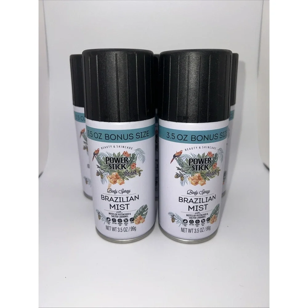 5‎ PACK Of Power Stick For Her Body Spray Brazilian Mist 3.5 oz